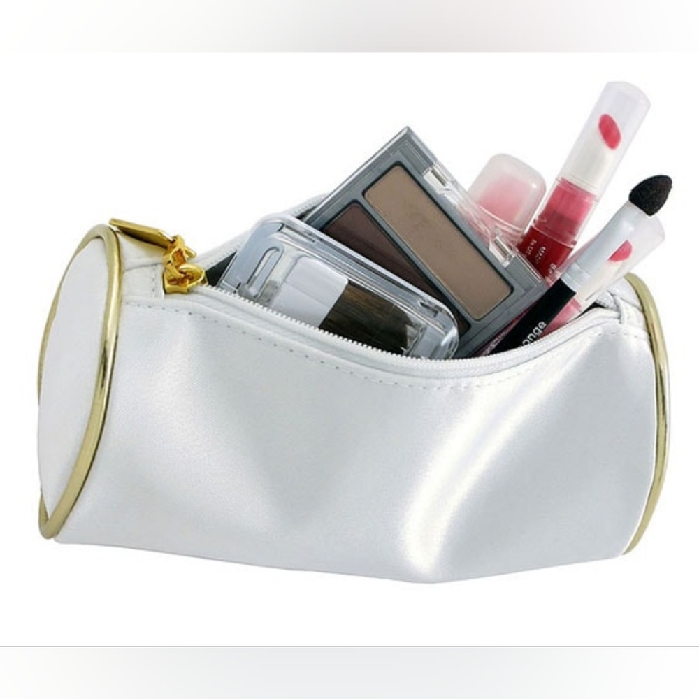 NWOT Dior Parfums Makeup Bag white with gold trim
